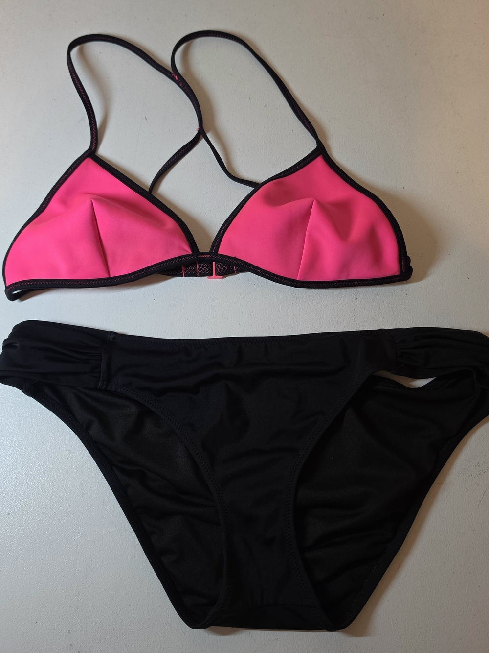 Victoria's Secret Hot Pink and Black Bikini Set